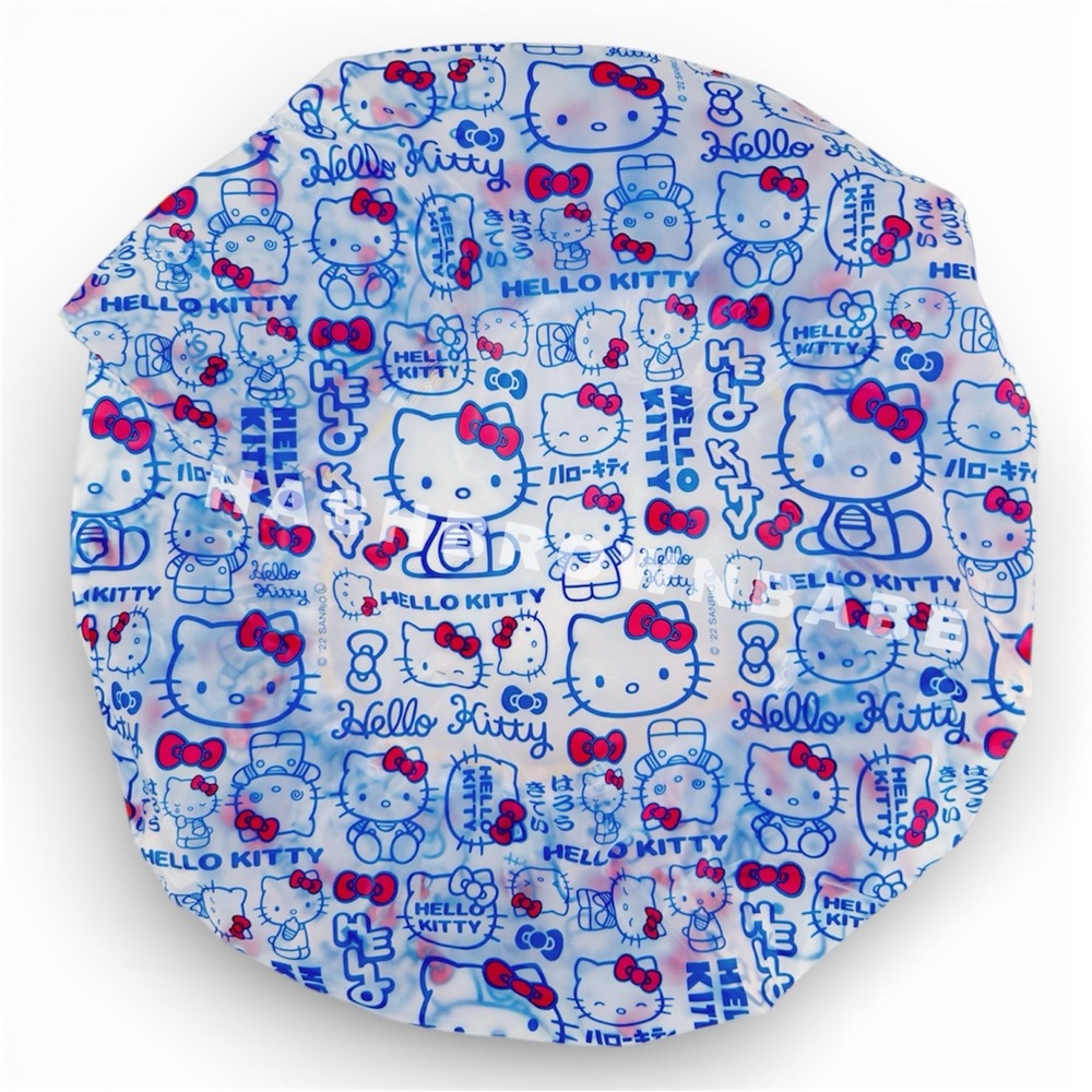 Sanrio Hello Kitty Japan Novelty Shower Cap Women’s Clear Plastic Elastic Band